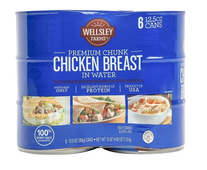 Wellsley Farms Premium Chunk Chicken Breast in Water, 6 ct./12.5 oz.