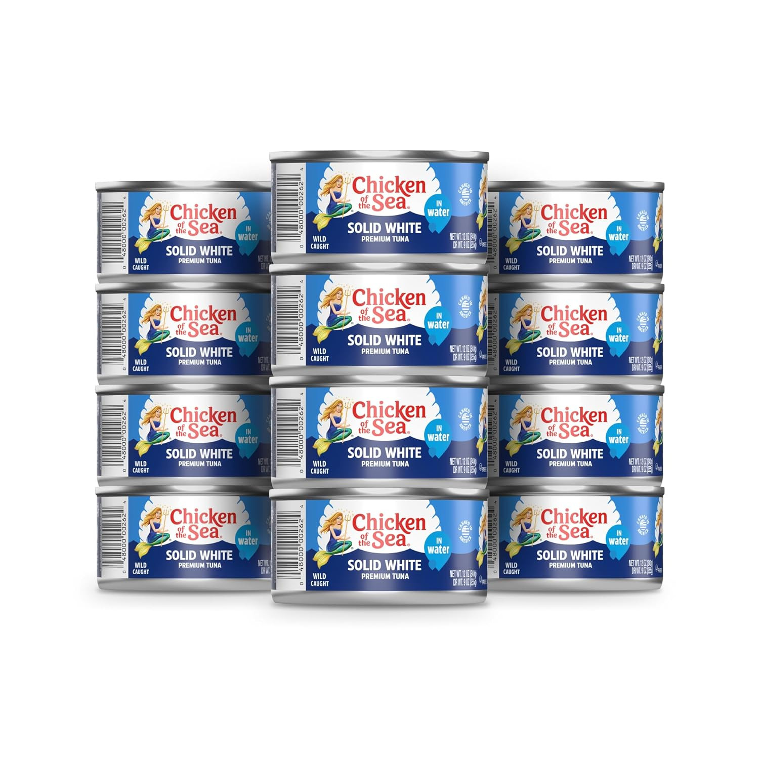 Solid White Premium Albacore Tuna in Water, Wild Caught Tuna, 12 oz. Can (Pack o
