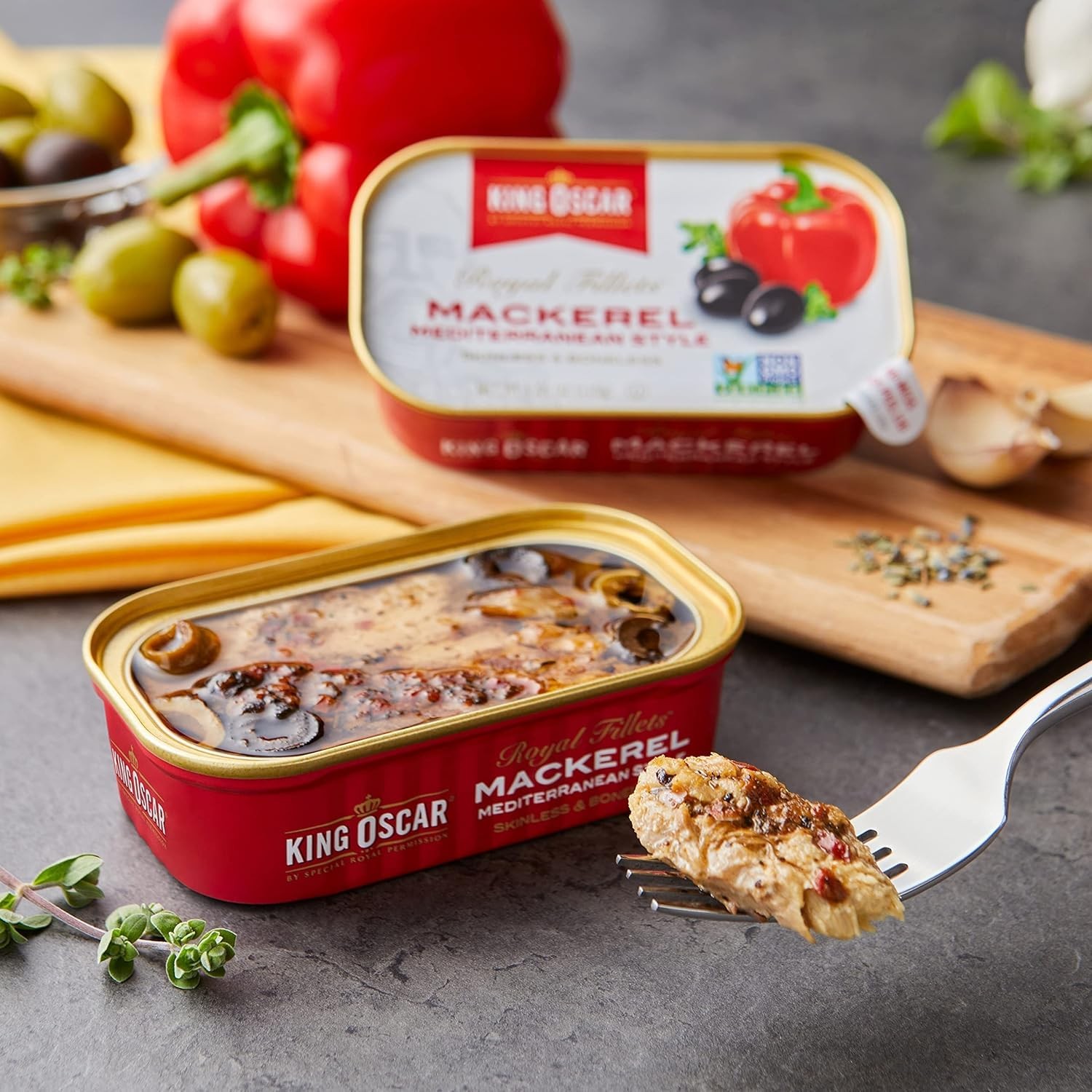 King Oscar Royal Fillets Mediterranean Style Mackerel, 4 Ounce