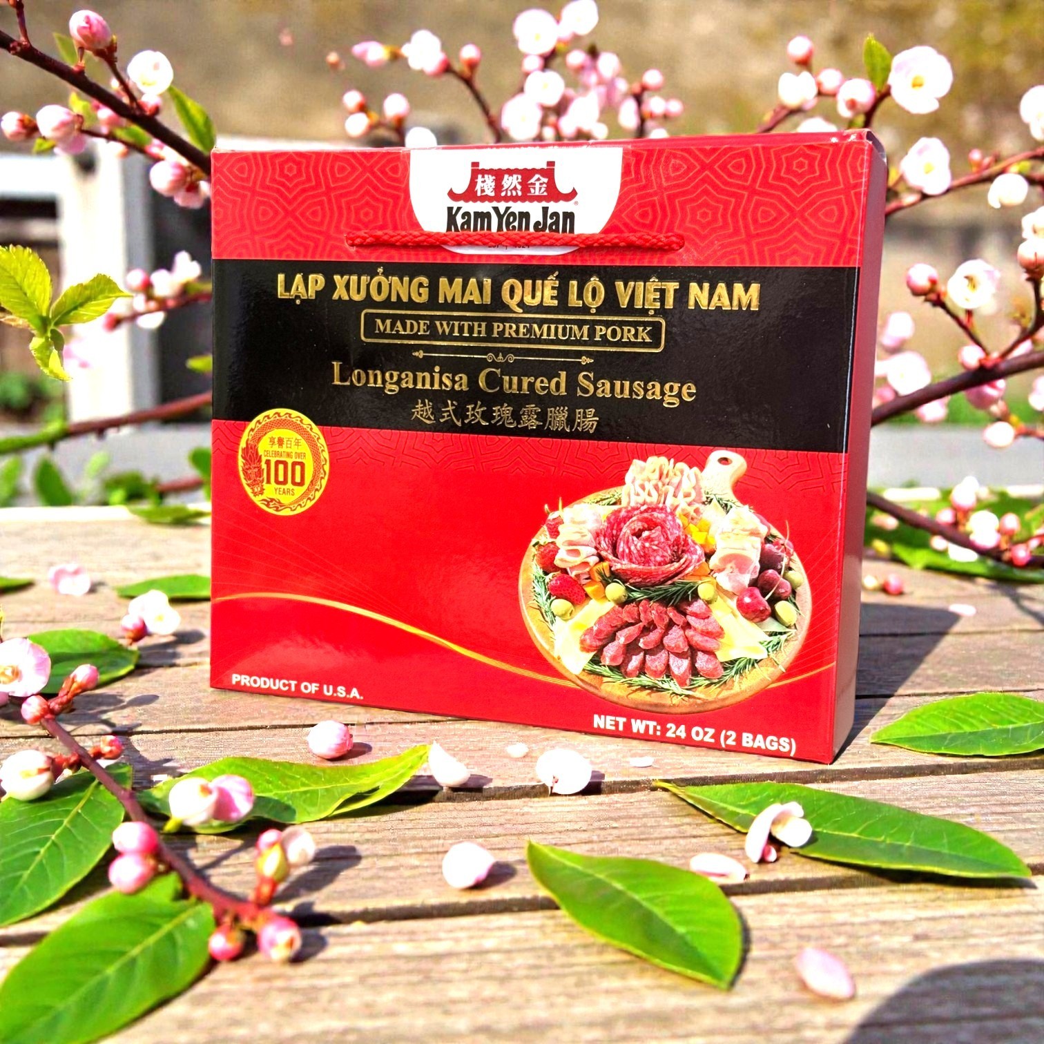 Longanisa Cured Sausage with Premium Pork- Lap Xuong Mai Que Lo – Product of USA