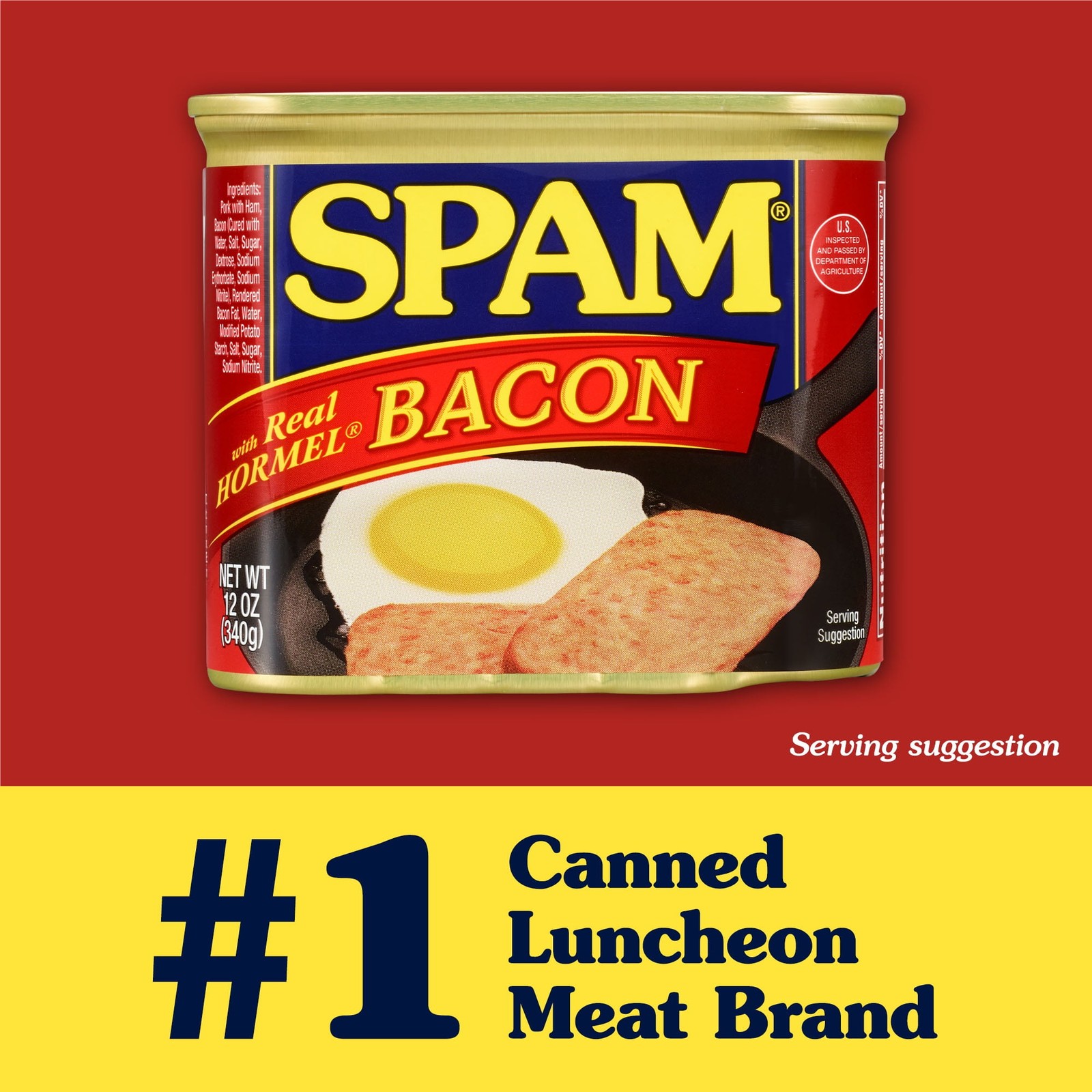 (3 pack) SPAM with Real Bacon, 12 oz Aluminum Can