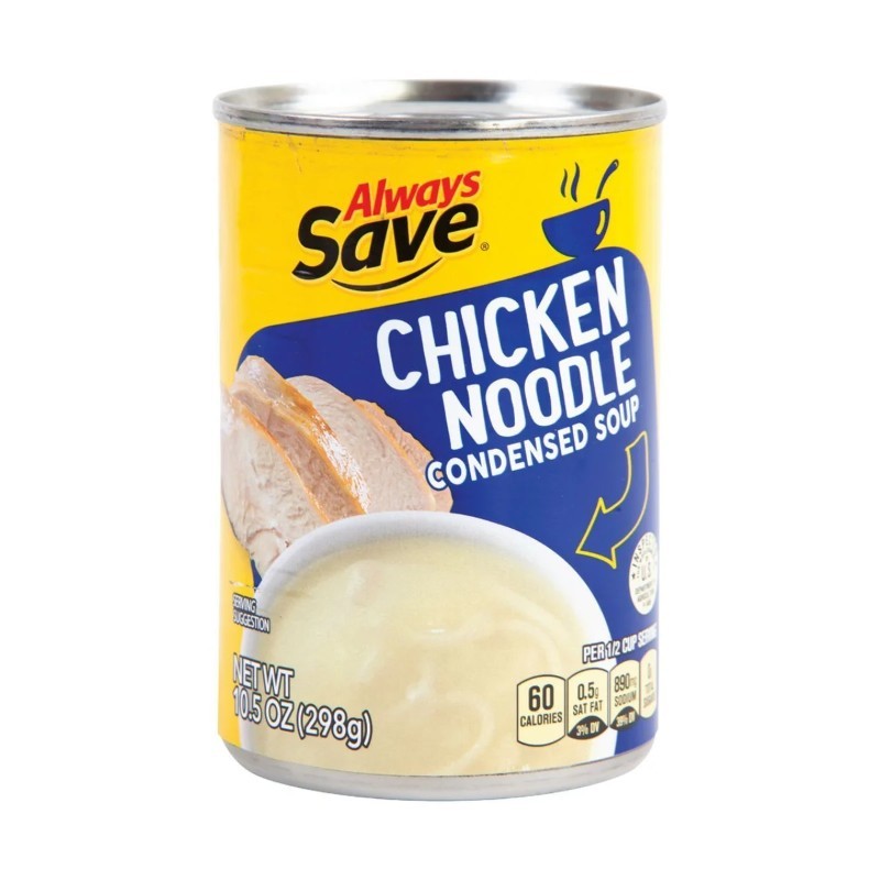 24x Always Save Condensed Chicken Noodle Soup Bulk Case Canned Food Sealed 10.5o