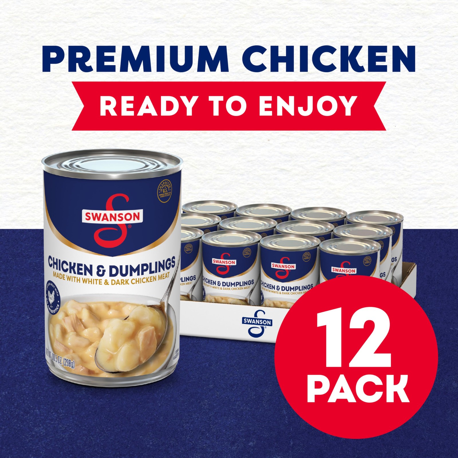 Swanson Canned Chicken and Dumplings With White and Dark Chicken Meat, 10.5 OZ