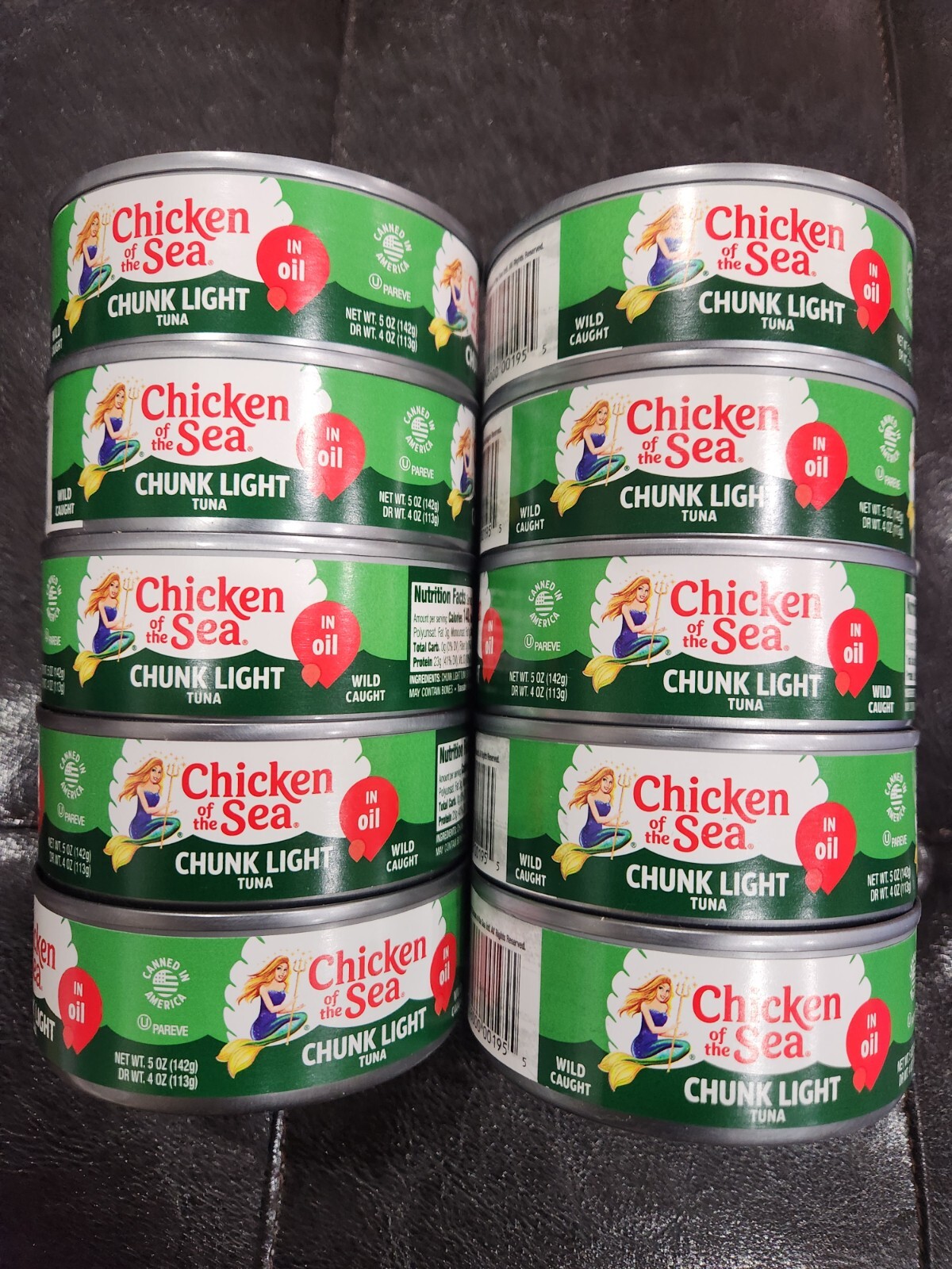 10 PACK CHICKEN OF THE SEA CHUNK LIGHT TUNA IN OIL 0.5 OZ EACH NEW 10/2024