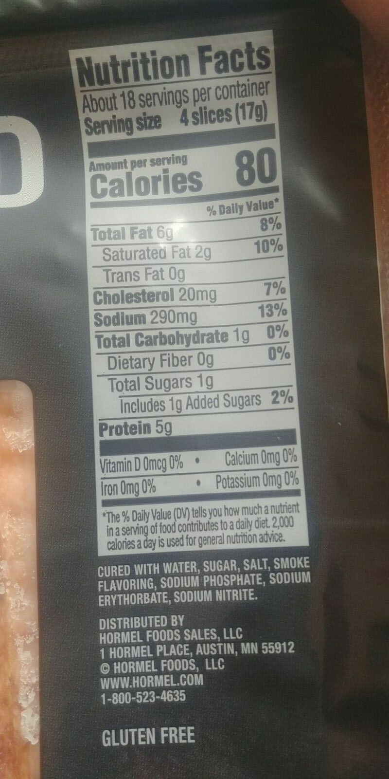 Hormel Black Label Fully Cooked Bacon 72 slices – pack of 4