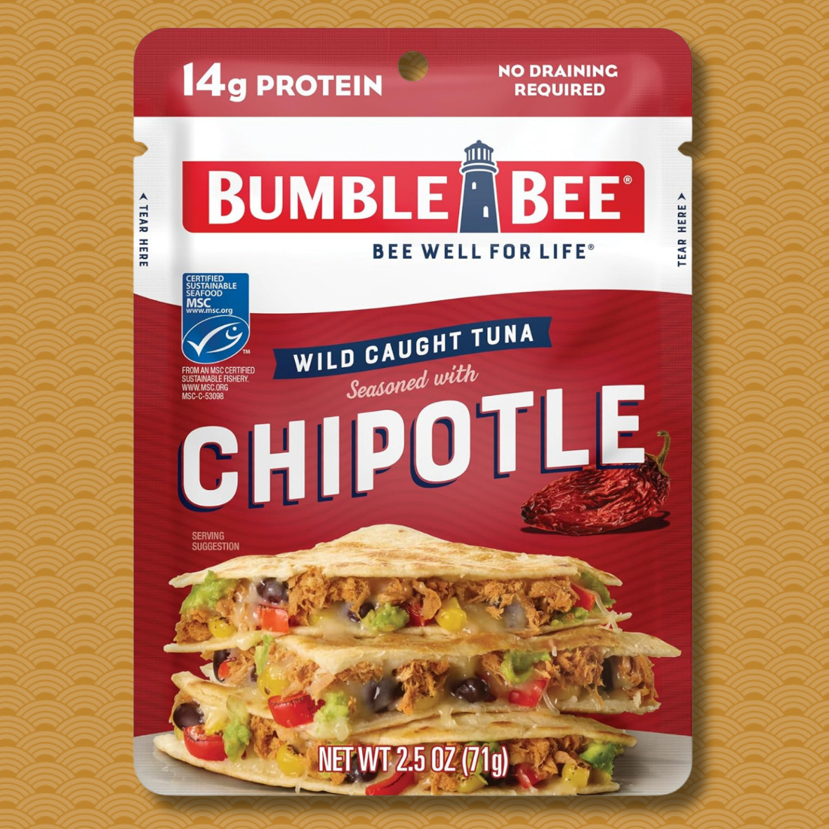 Chipotle Seasoned Tuna, 2.5 oz Pouch – Ready to Eat