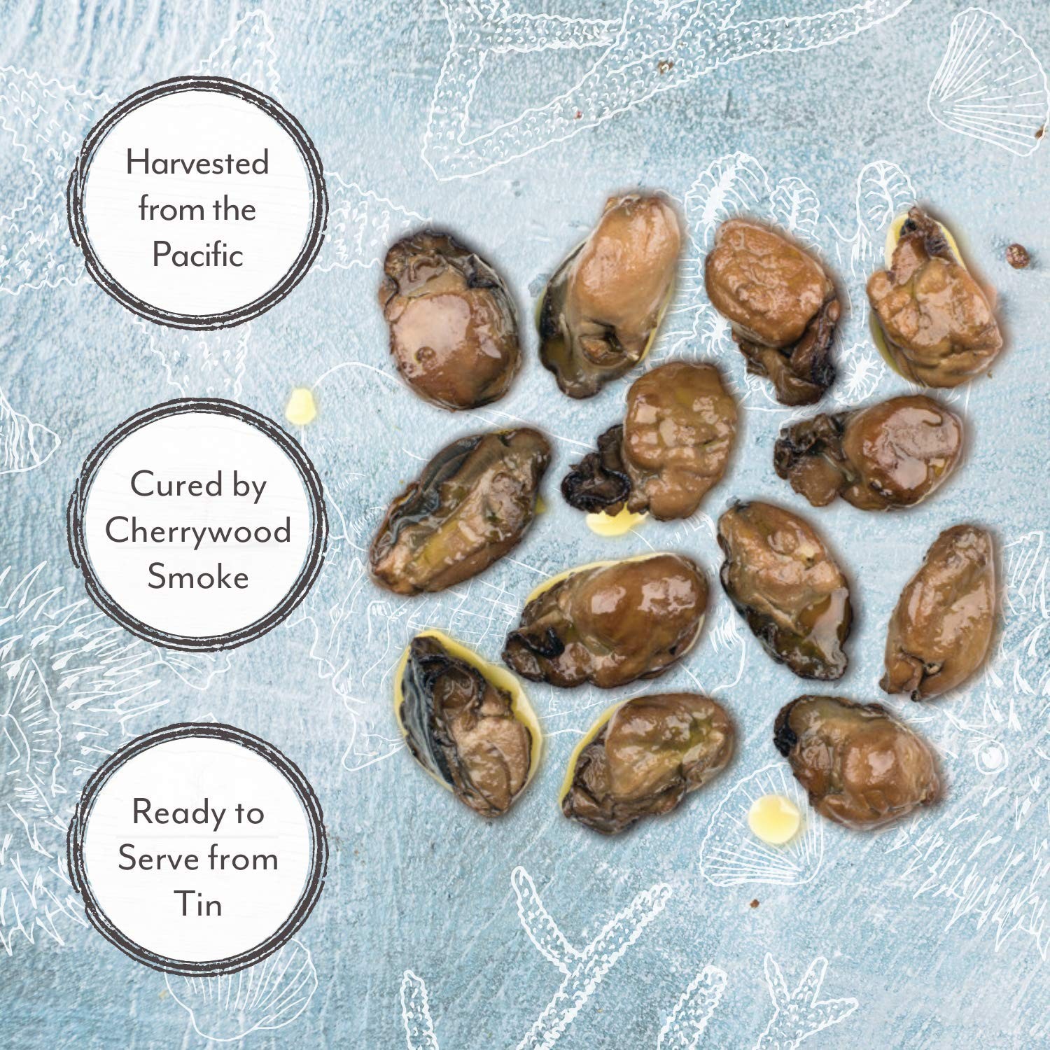 Roland Foods Smoked Medium Oysters in Oil, Wild Caught, Imported Food, 3 oz