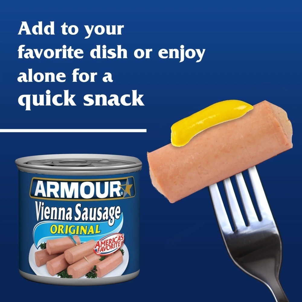 Canned Vienna Sausage Original Flavor 3 Pack 7g Protein Per Serving 4.6 oz Cans