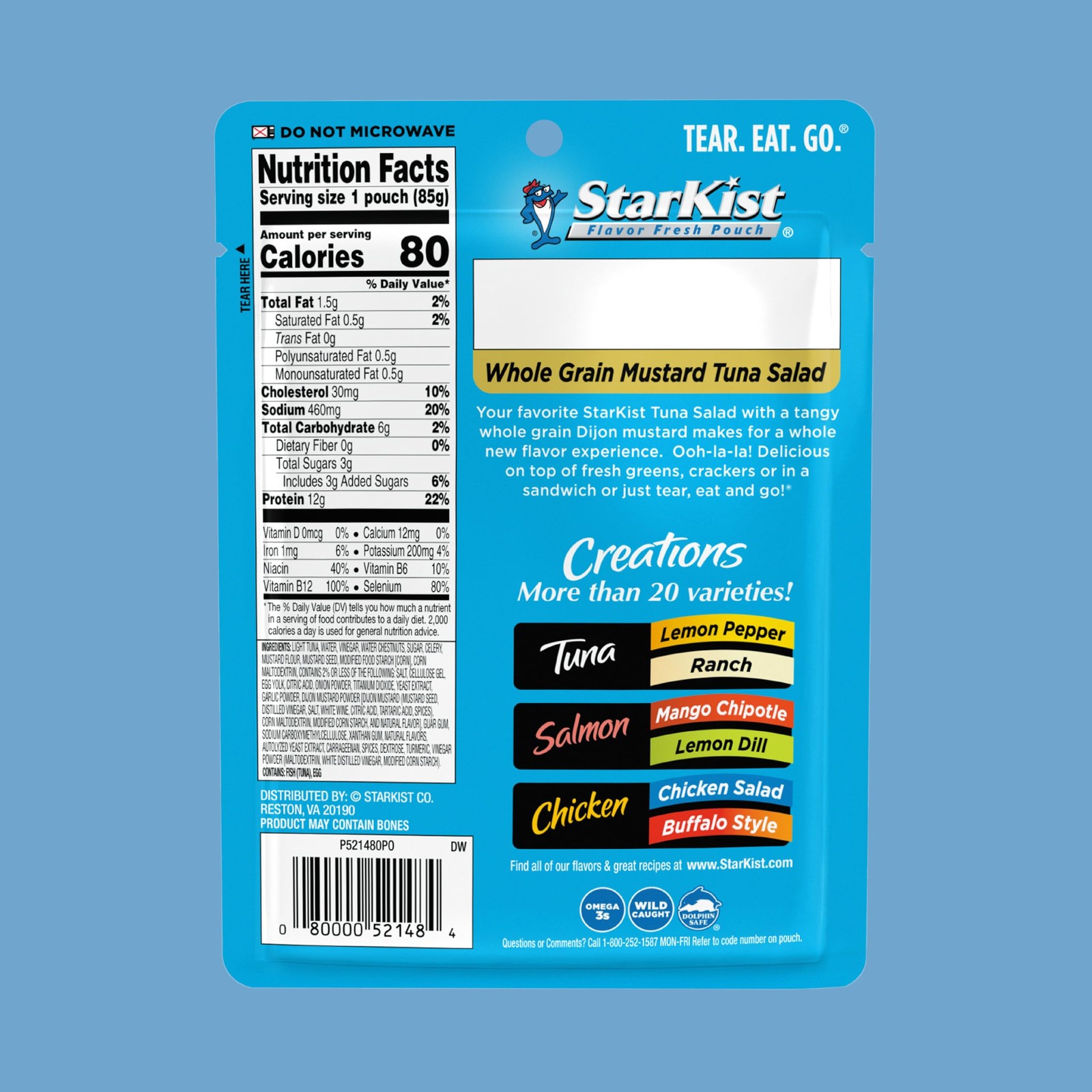 Tuna Creations Whole Grain Dijon Mustard Tuna Salad 3.0 oz Pouch Pack of 24