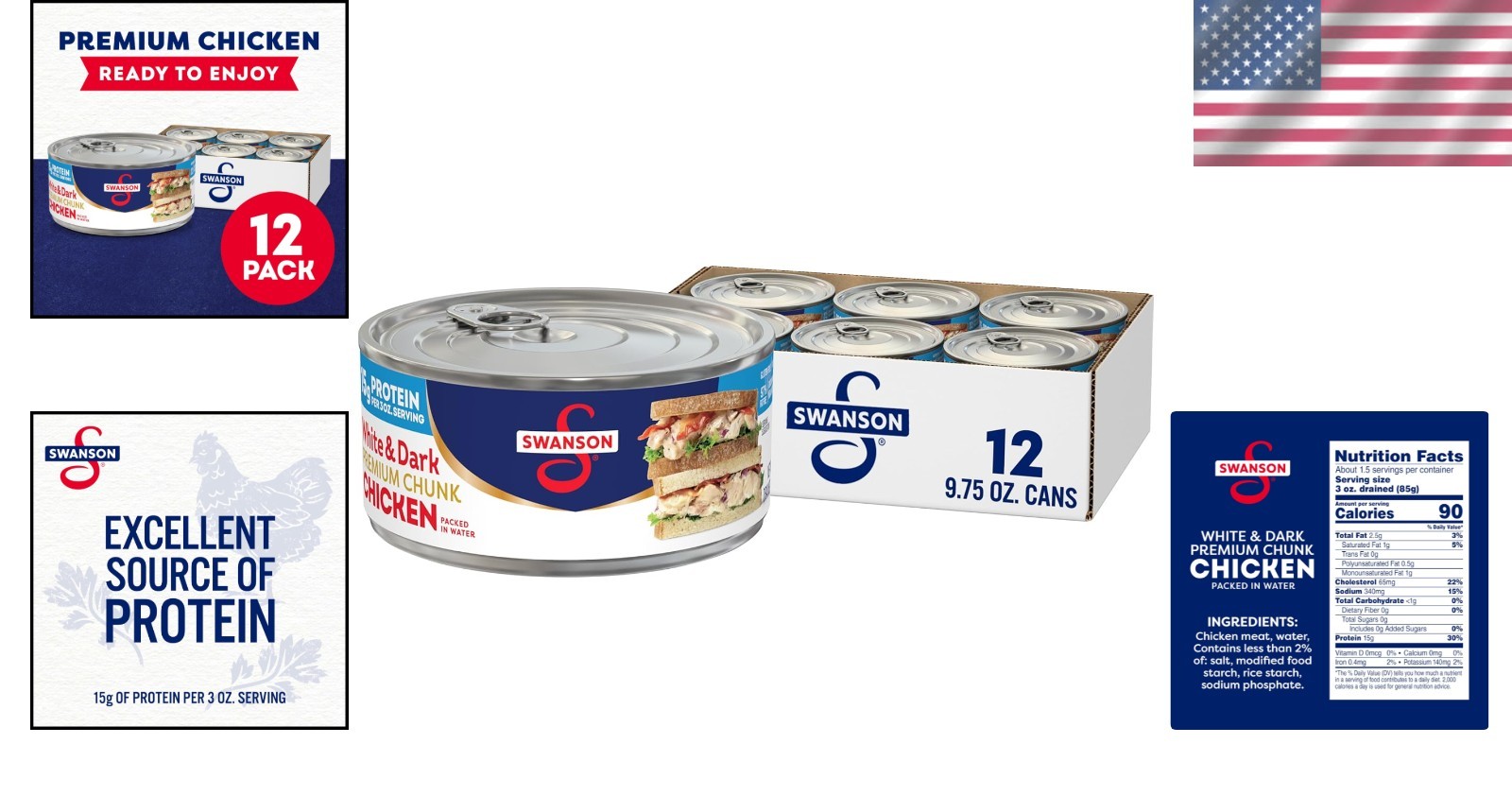 Convenient 12-Pack of Gluten-Free Chunk Chicken – 9.75 oz Each Can