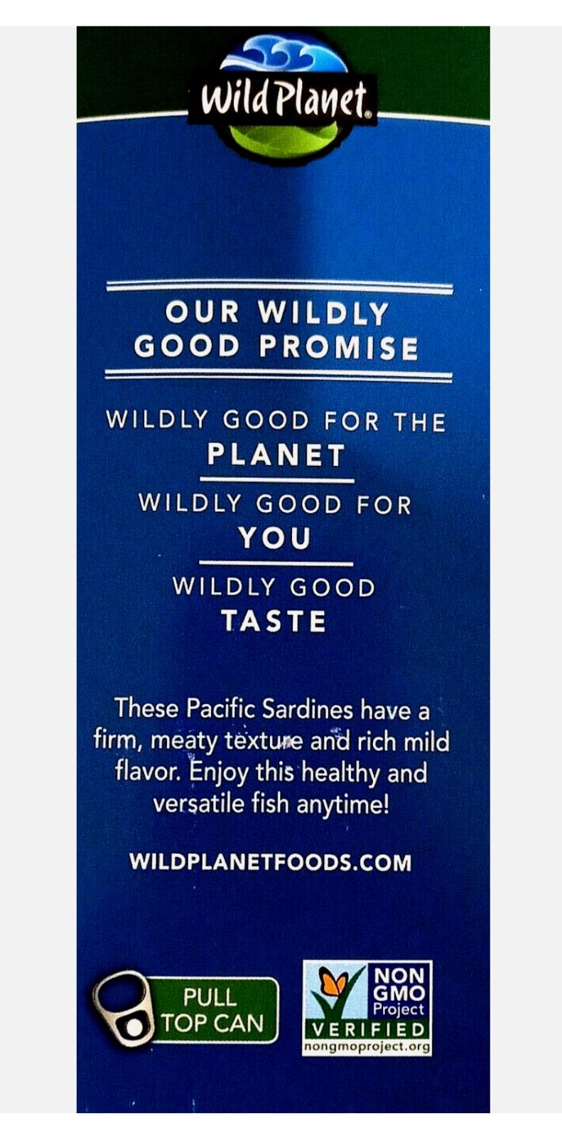 Wild Planet Wild Pacific Sardines 6 x 4.4 Oz Cans in Extra Virgin Olive Oil