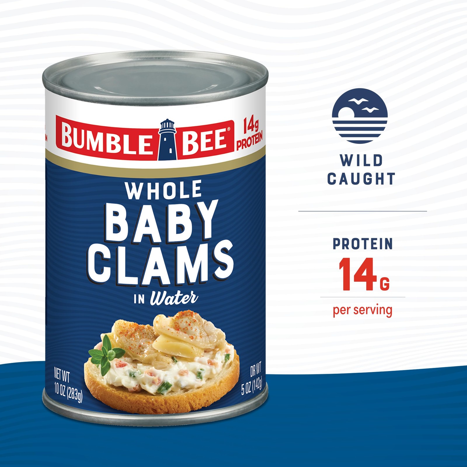 Whole Baby Canned Clams, 10 oz Can (Pack of 12) – Ready to Eat – 13g Protein …