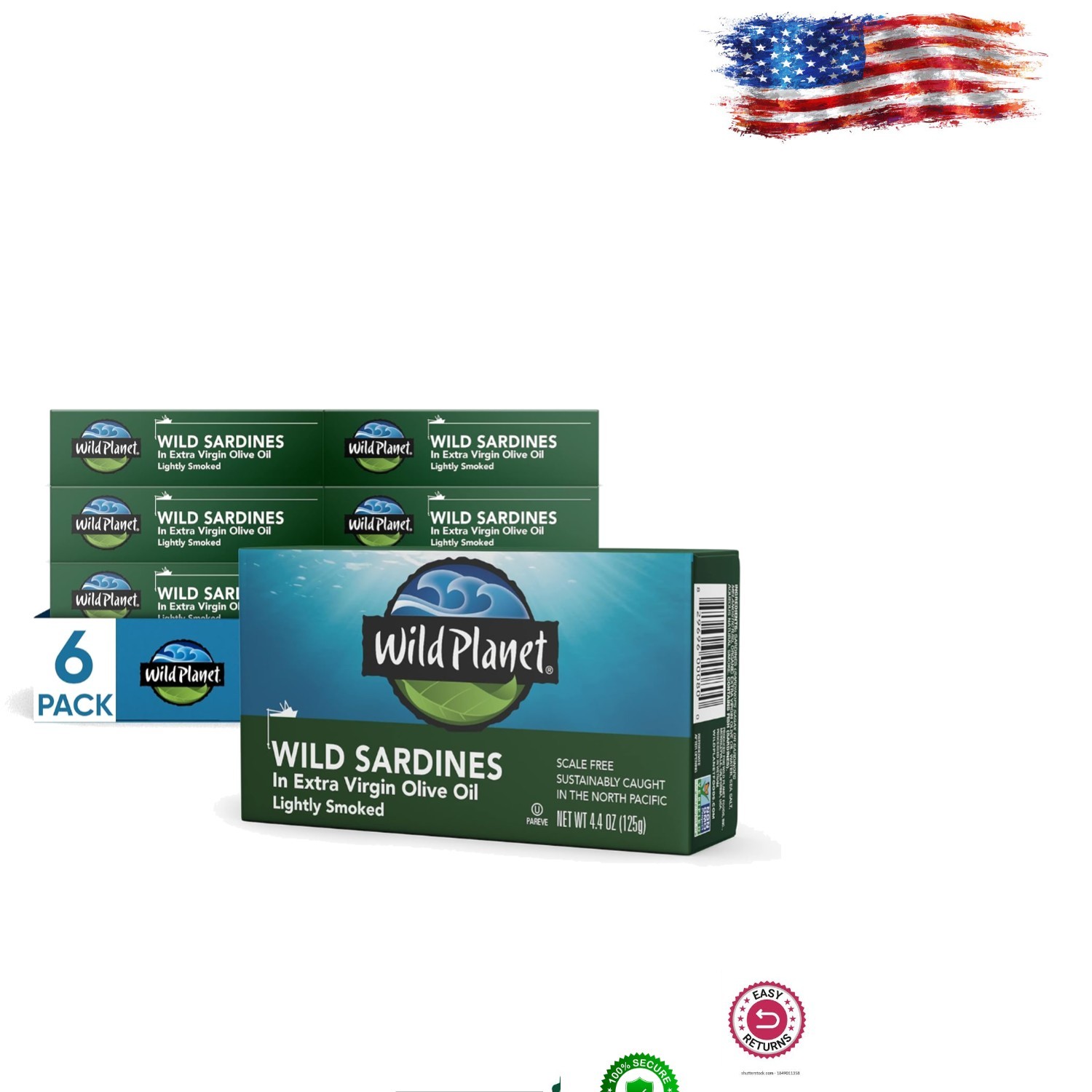 Rich Omega-3 Wild Sardines in EVOO – Convenient 6-Pack, Perfect for Keto & Paleo