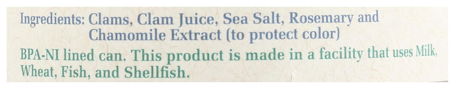 Bar Harbor, Clams Whole Gourmet Ocean, 6.5 Ounce