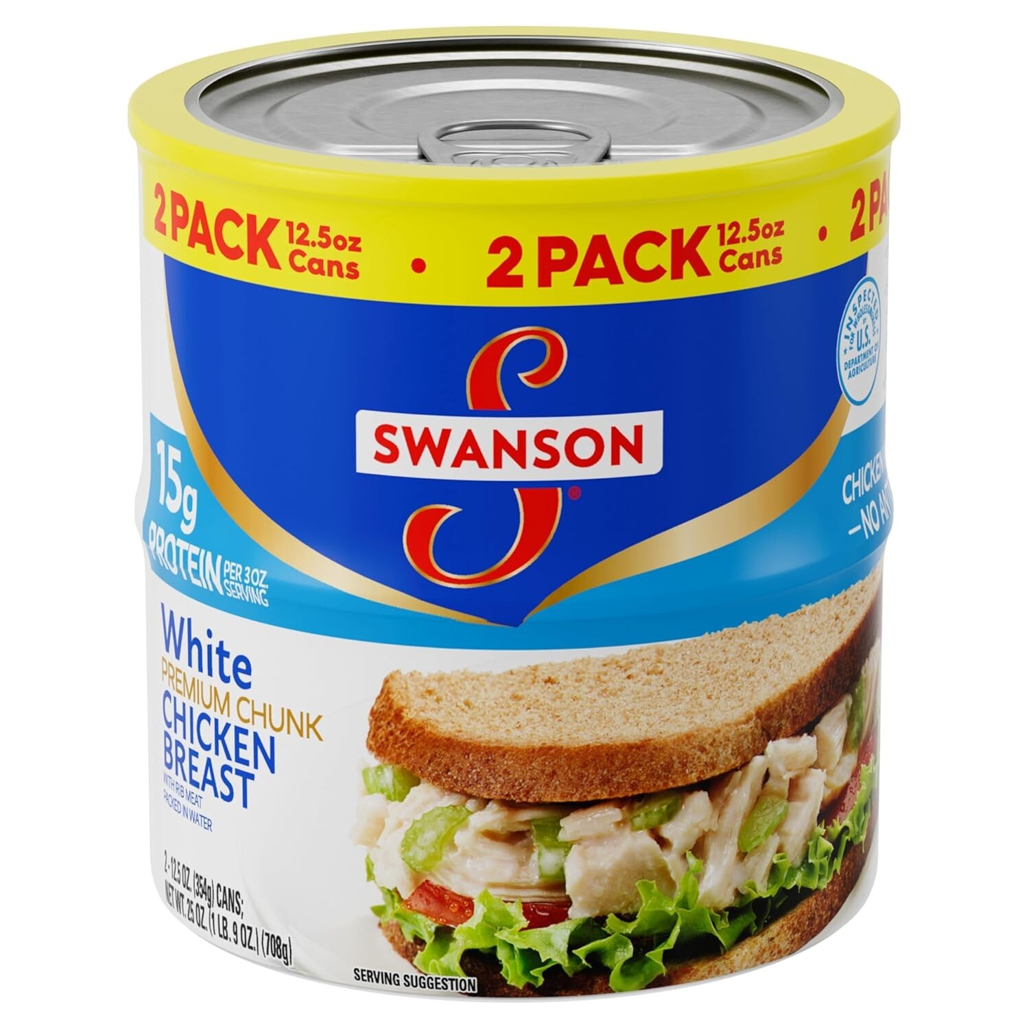 Swanson White Premium Chunk Canned Chicken Breast in Water, Fully Cooked Chicken