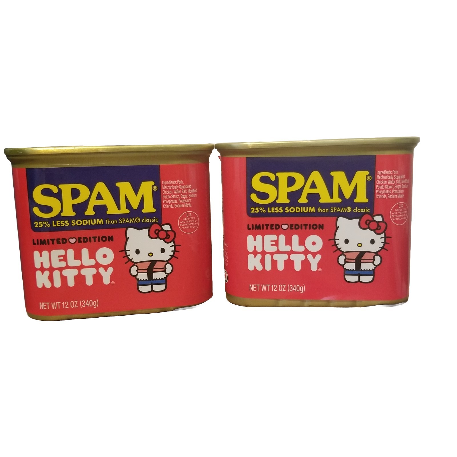 SPAM Hello Kitty Limited Edition 25% Less Sodium Pork Meat, 2-Pack 12 oz