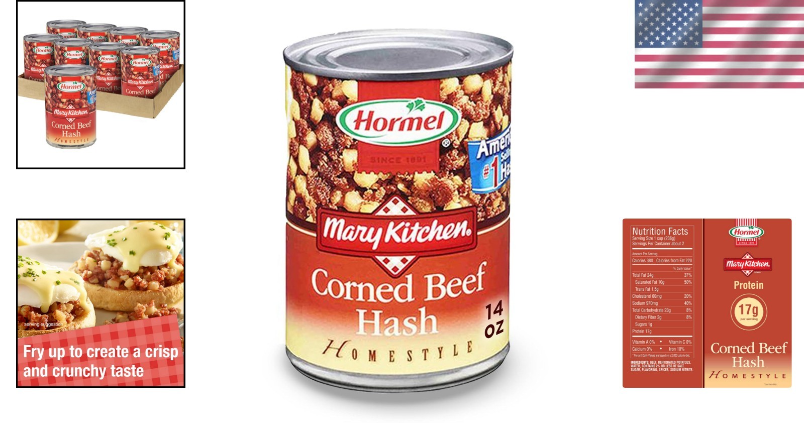 Classic HORMEL Corned Beef Hash 8 Pack – 4 oz, Deliciously Hearty Meals at Home