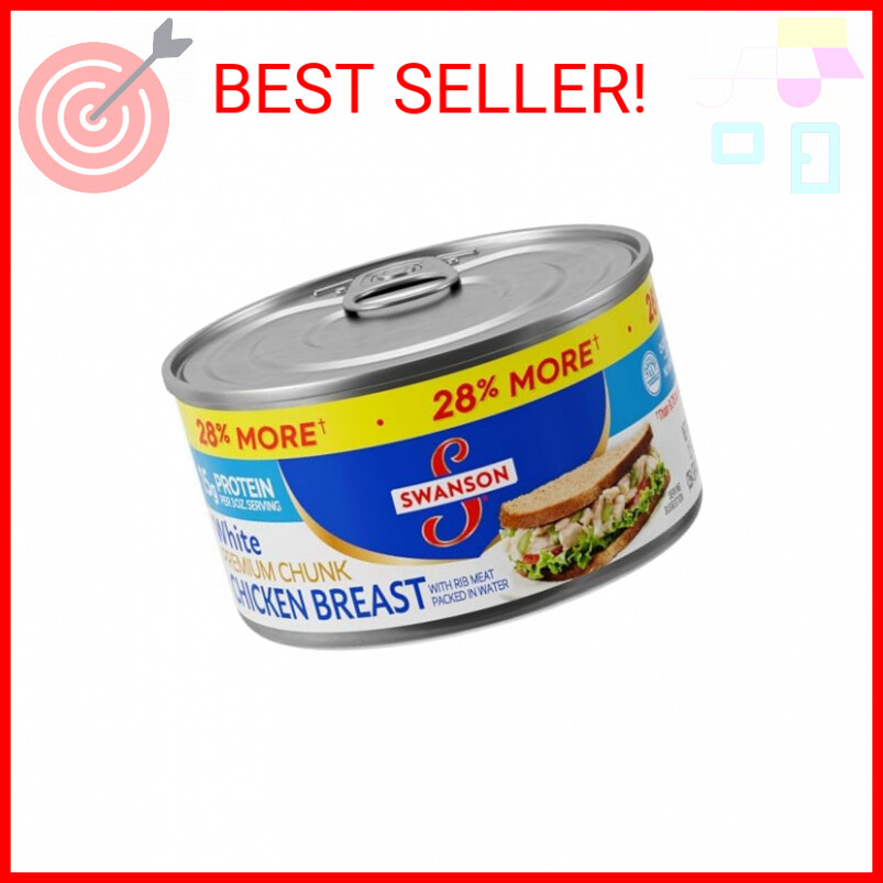 Swanson White Premium Chunk Canned Chicken Breast in Water, Fully Cooked Chicken