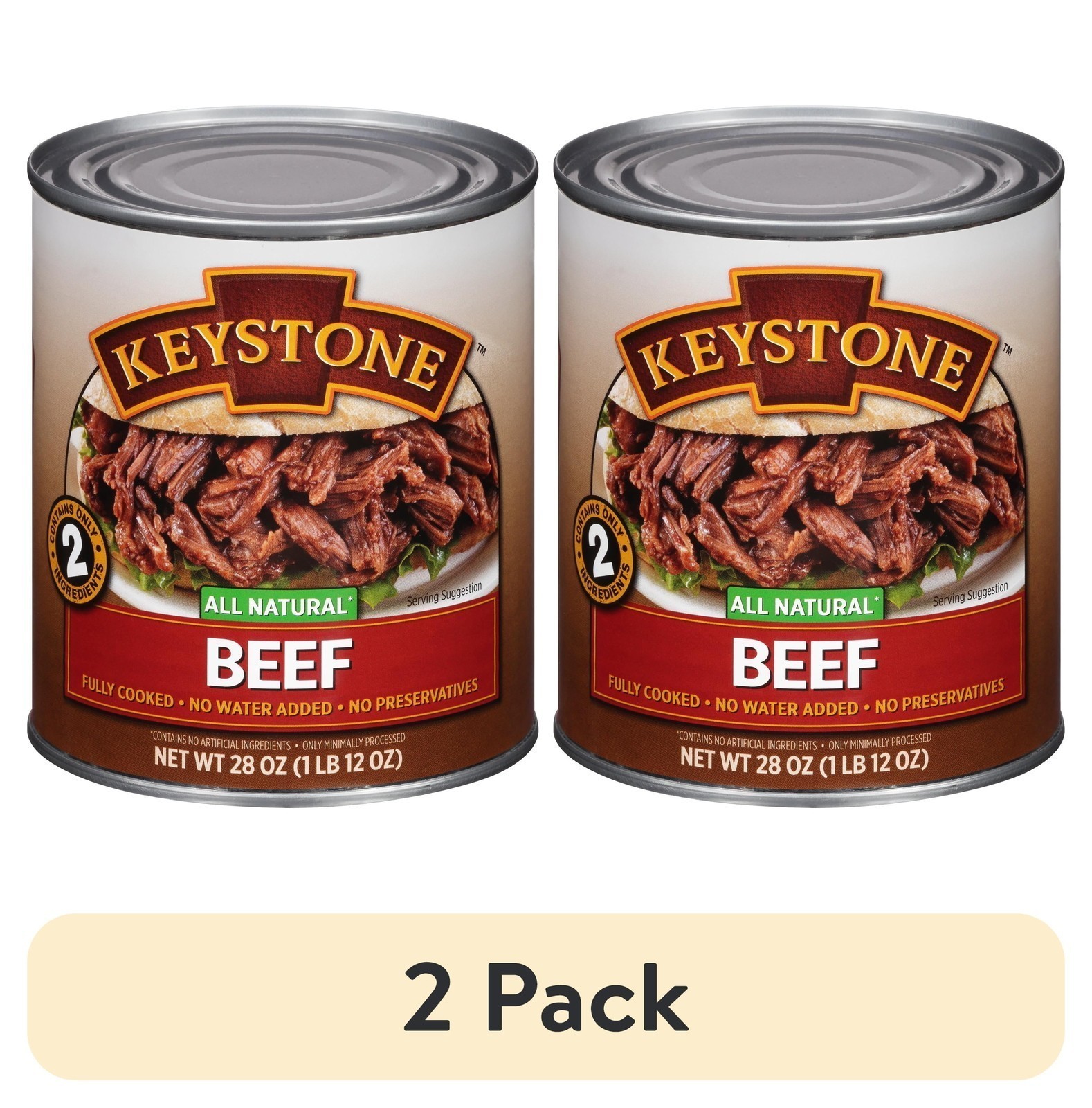 All Natural Fully Cooked Canned Beef High Protein Quick Meal Prep 2 Pack New