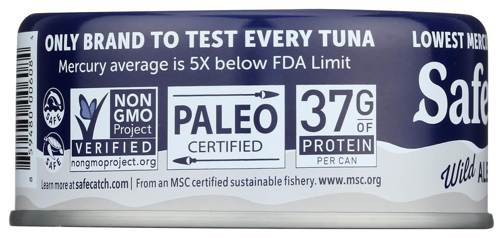 Safe Catch – Wild Albacore Tuna Canned – 5 oz. Lowest Mercury Limit of any Brand