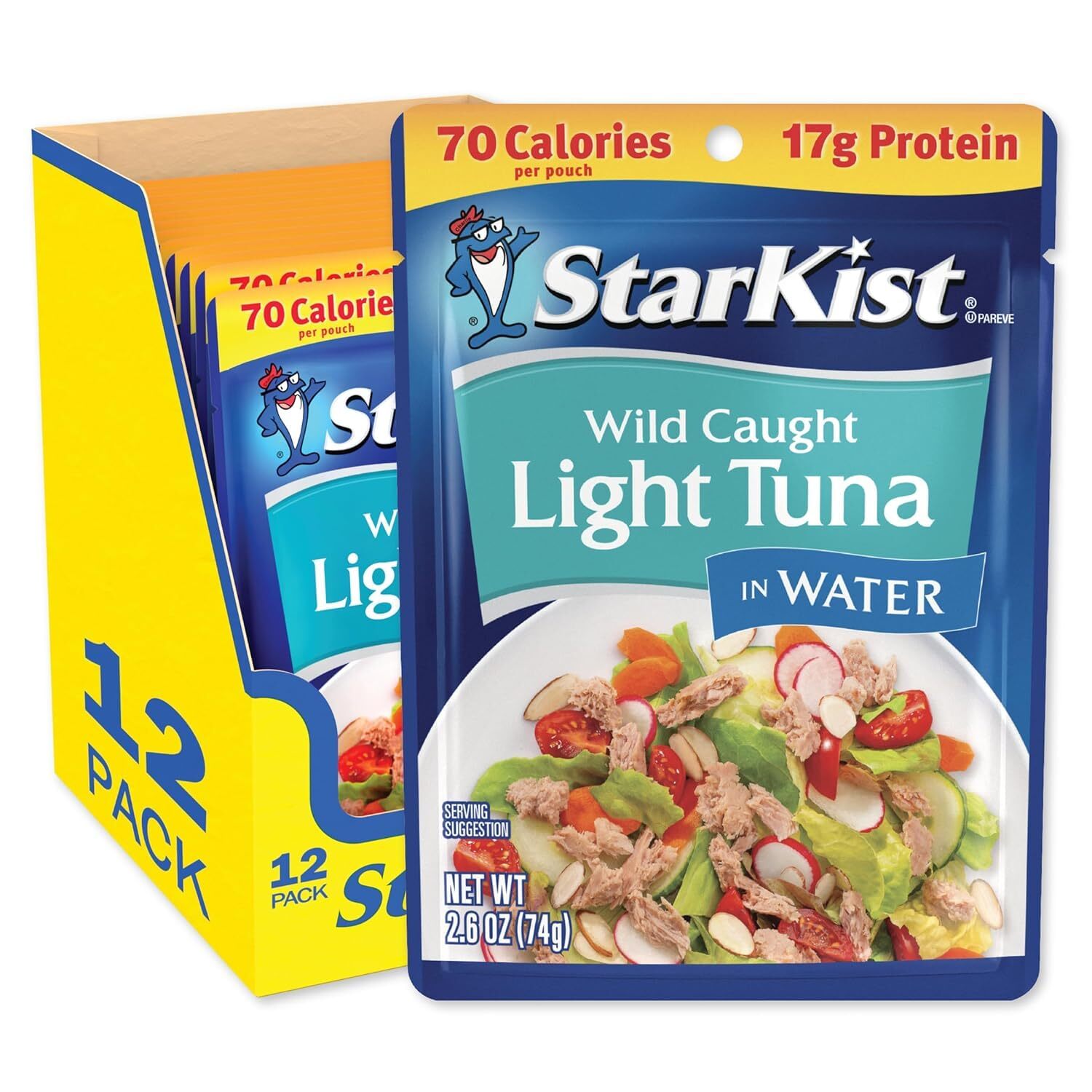 Chunk Light Tuna in Water, 2.6 Oz, Pack of 12