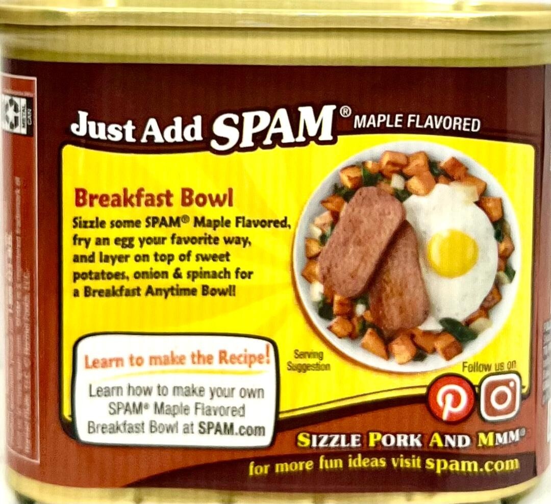 Spam Maple Luncheon Meat 12 oz ( Pack of 24 )