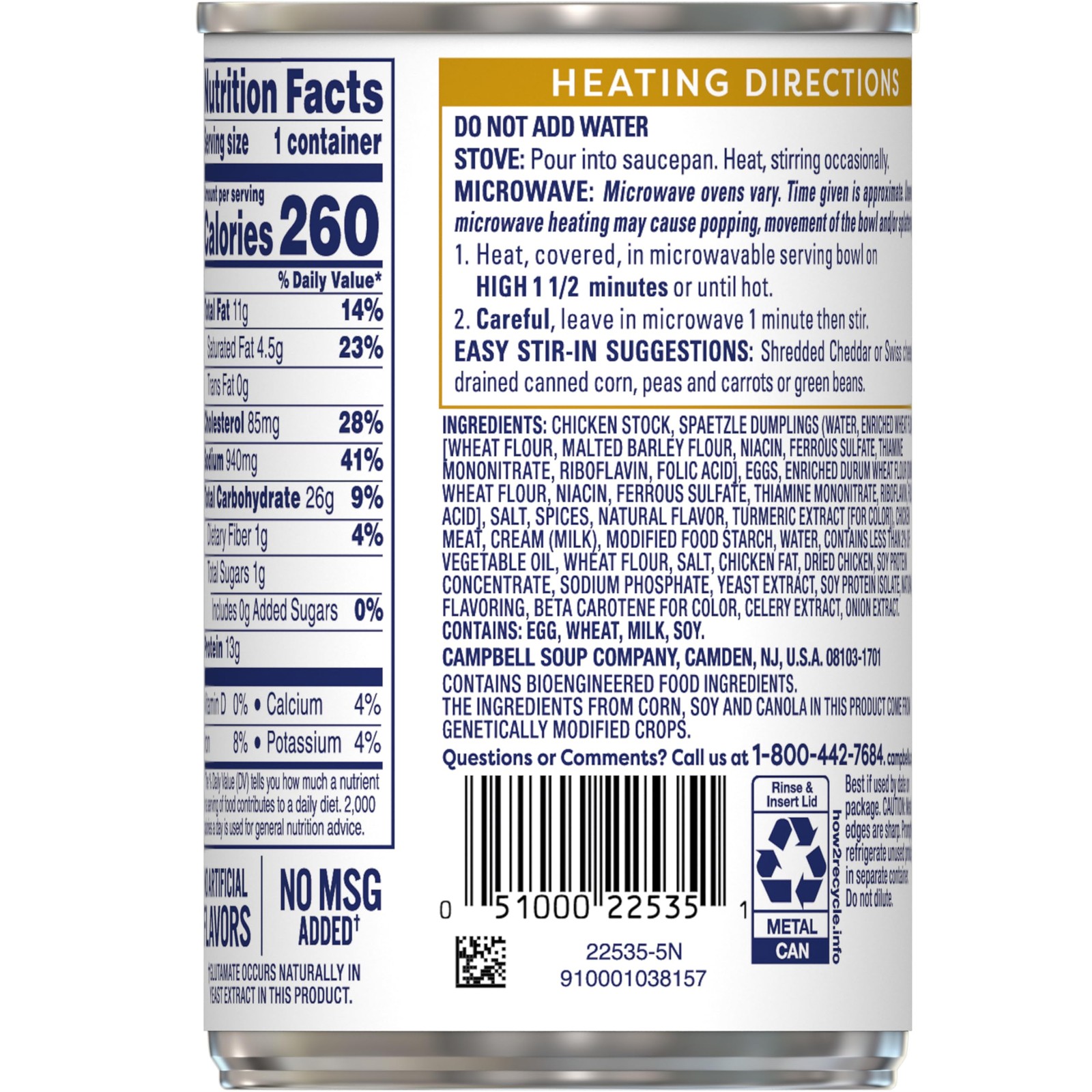 Canned Chicken and Dumplings White Dark Meat 10.5 OZ Can Case of 12
