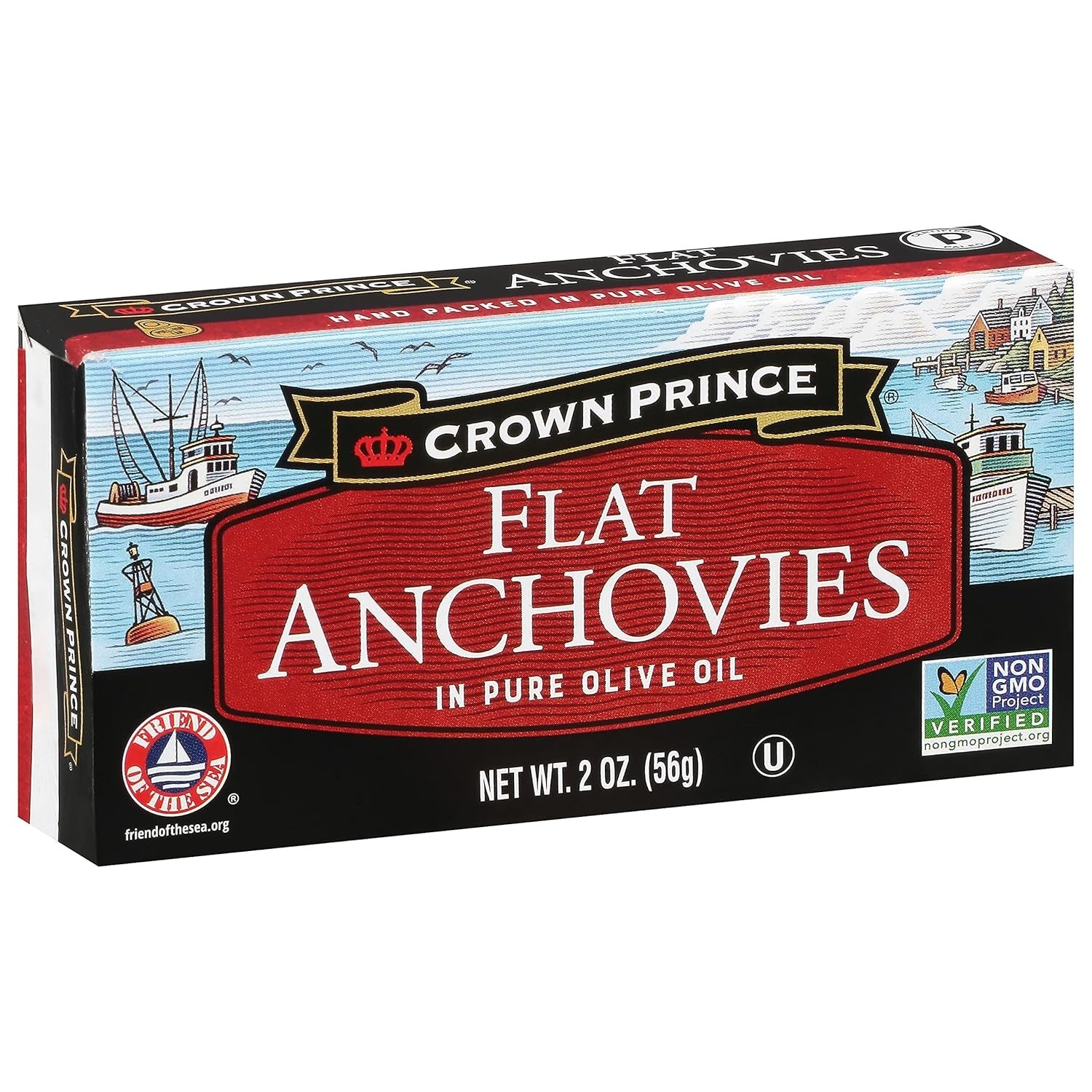12-Pack Flat Anchovies in Olive Oil – 2 Ounce Cans, Gmo Free, Wild Caught
