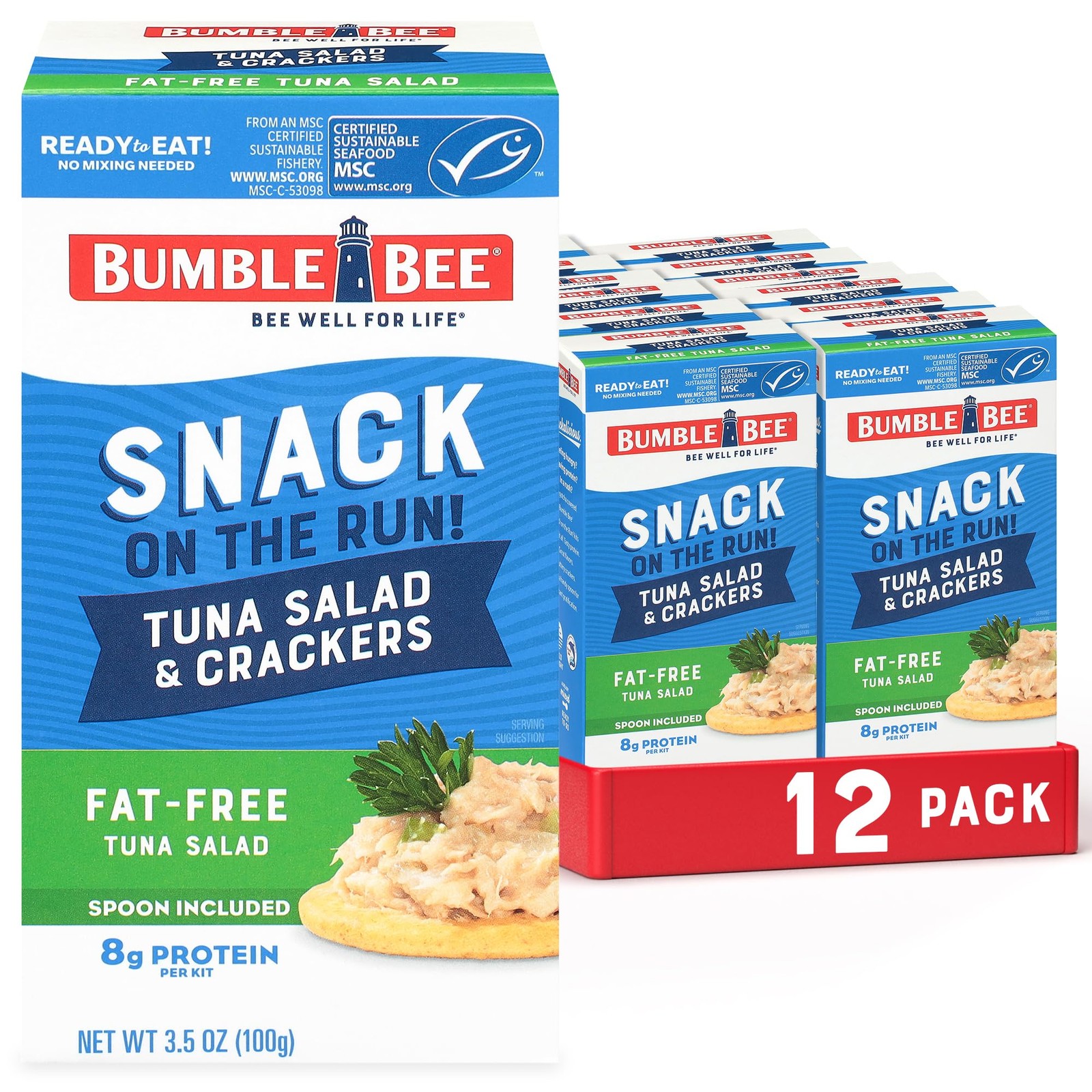 Bumble Bee Snack On The Run FatFree Tuna Salad with Crackers Kit Ready to Eat…