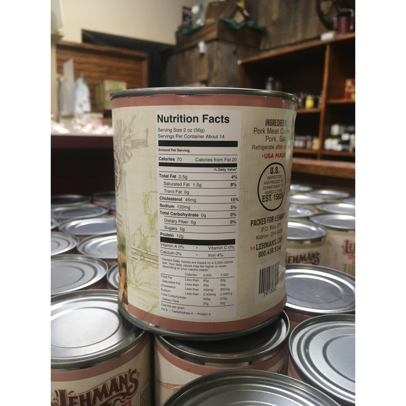 Lehman’s All Natural Canned Meat, USA Made Ready to Eat, 28 oz, Case of 12