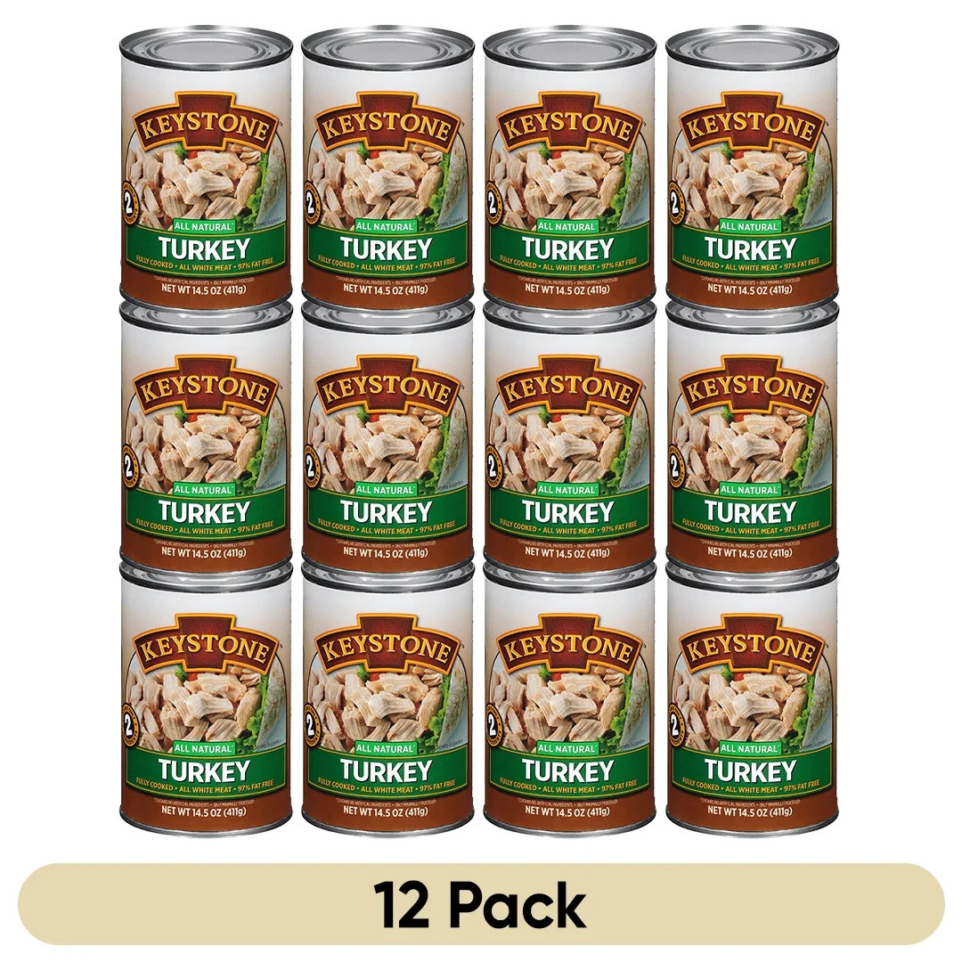 Keystone Fully Cooked Turkey, Canned Meat, 14.5 Ounce, 12 Pack