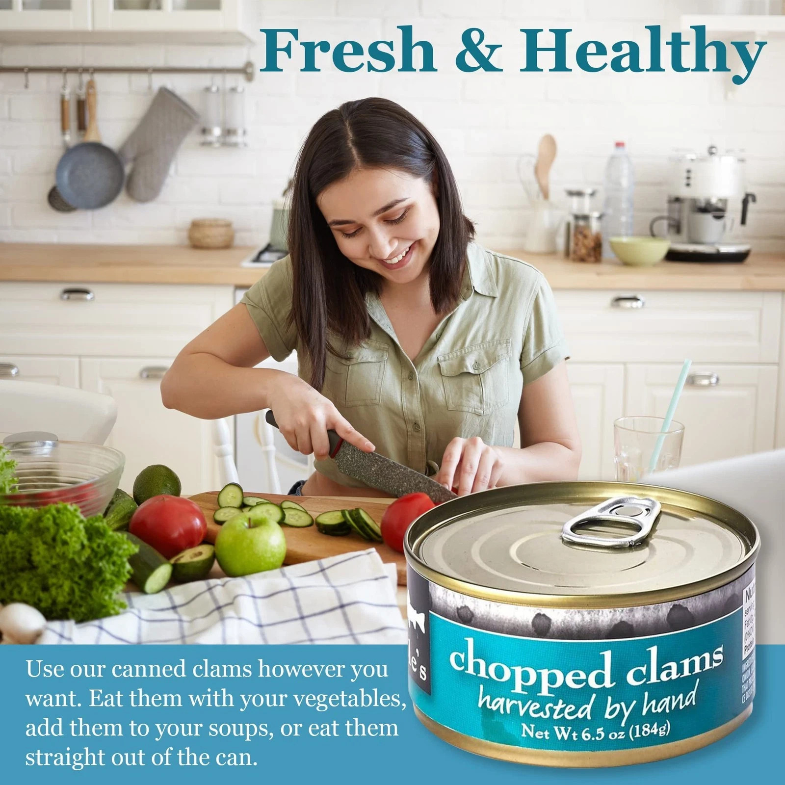 COLES CANNED AND CHOPPED CLAMS – Harvested in Crystal Clear Water Gluten Free…
