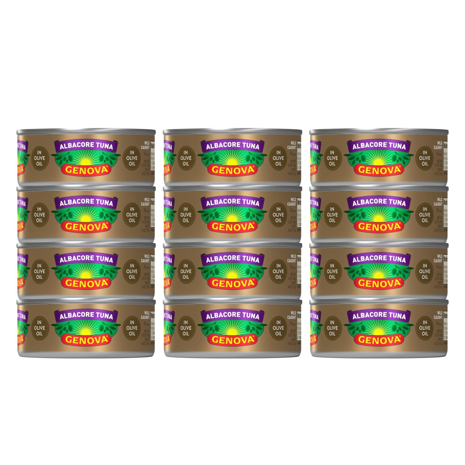Premium Albacore Tuna in Olive Oil, 5 Ounce Cans (Pack of 12), Wild Caught Ca…