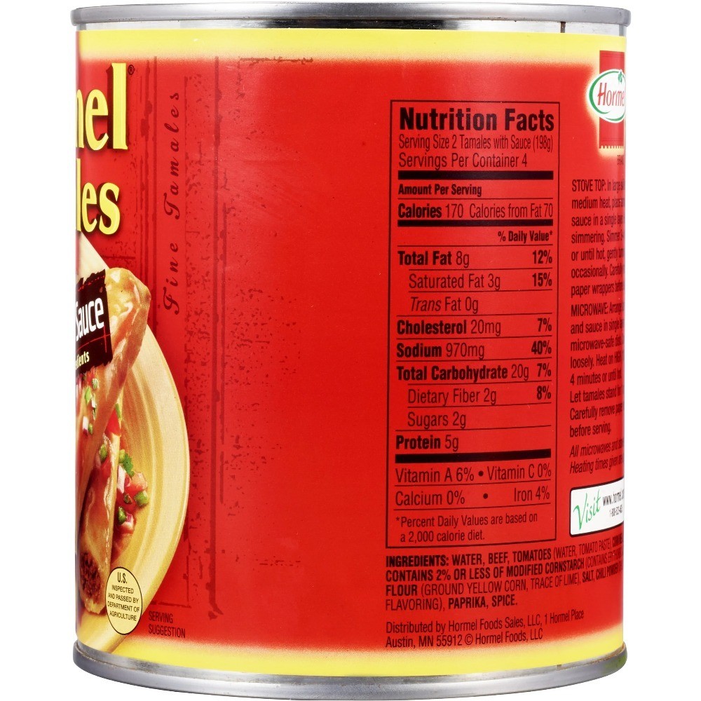 Beef Tamales in Chili Sauce 28 oz Canned 3 Pack Shelf Stable Mexican Food