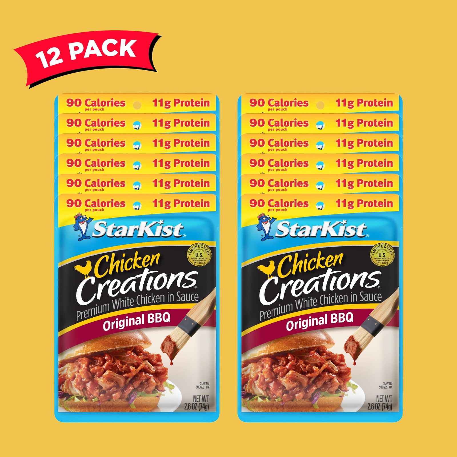 StarKist Chicken Creations Classic BBQ – 2.6 oz Pouch (Pack of 12)