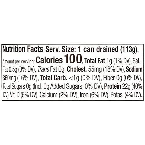 Chunk Light Tuna in Water, 5 oz Cans (Pack of 48) – Wild Caught Tuna – 22g Pr…