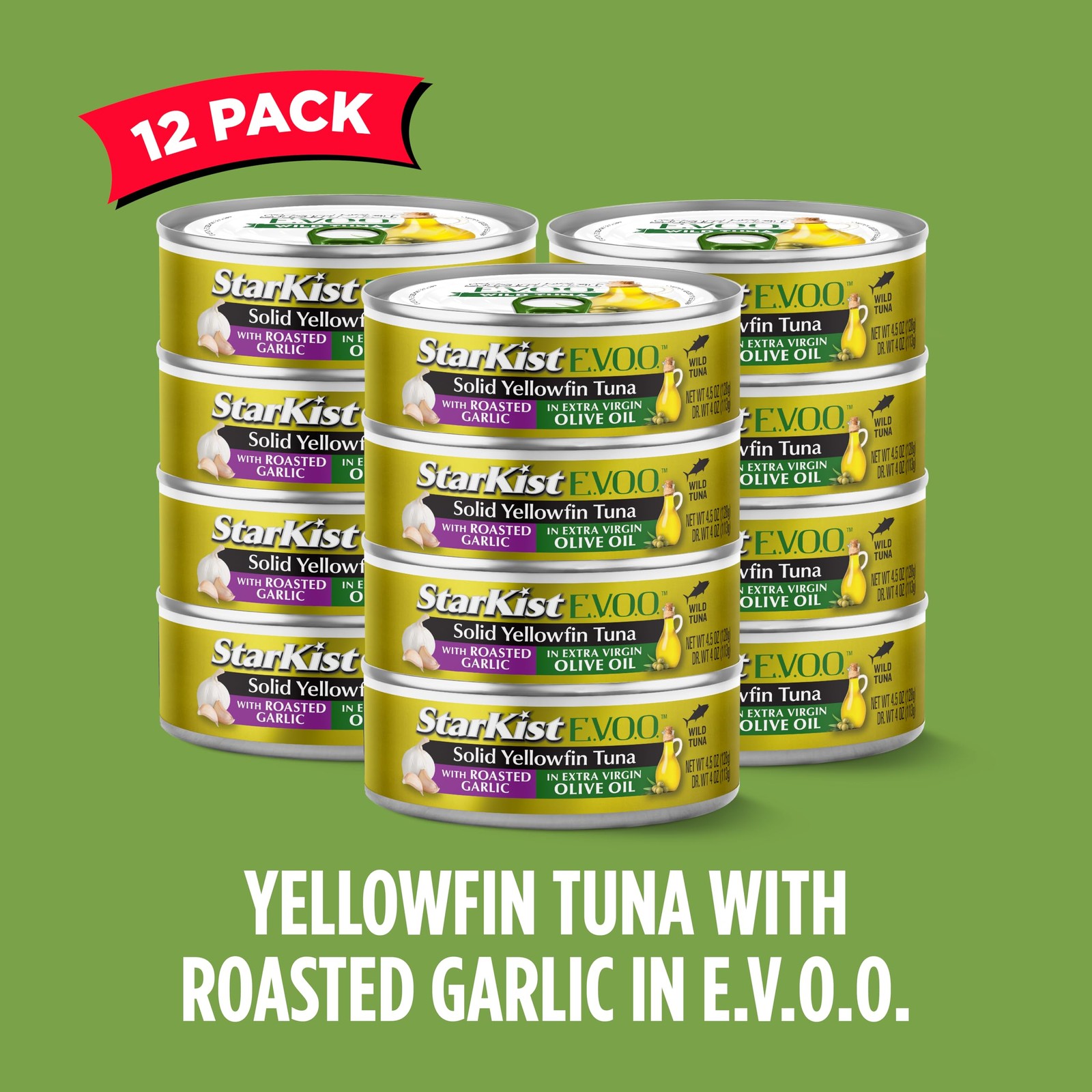 StarKist E.V.O.O. Solid Yellowfin Tuna with Roasted 4.5 Ounce (Pack of 12)
