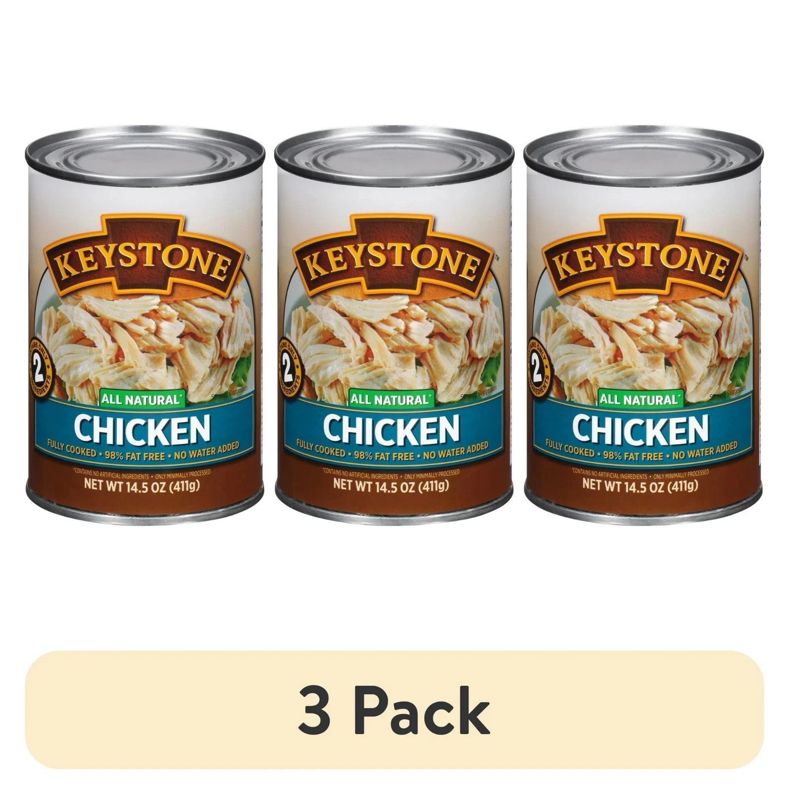 (3 pack) Keystone All Natural Chicken, 14.5 oz Can