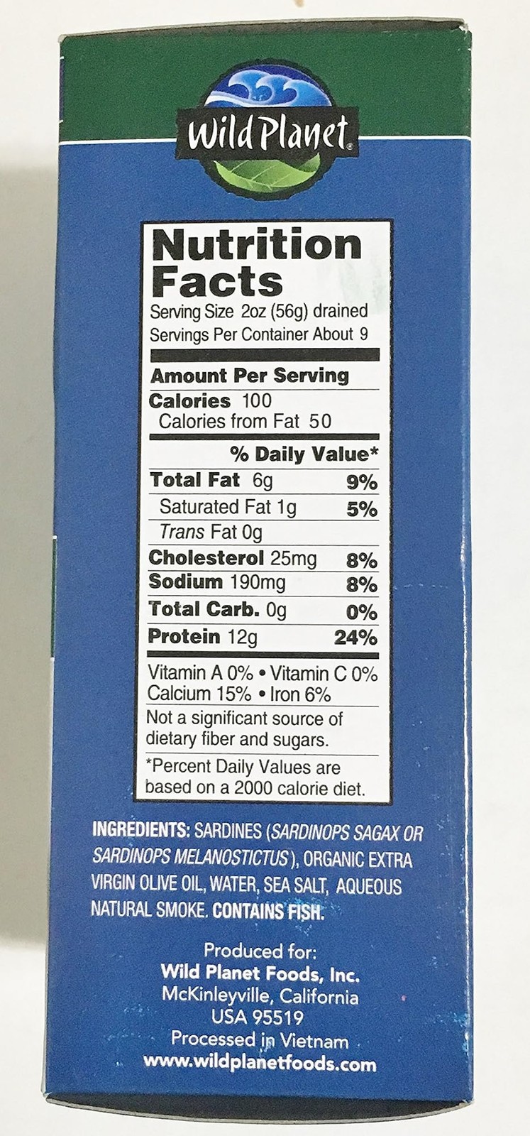 Wild Planet Wild Pacific Sardines in Extra Virgin Olive Oil, 4.4 Ounce (6 Count)