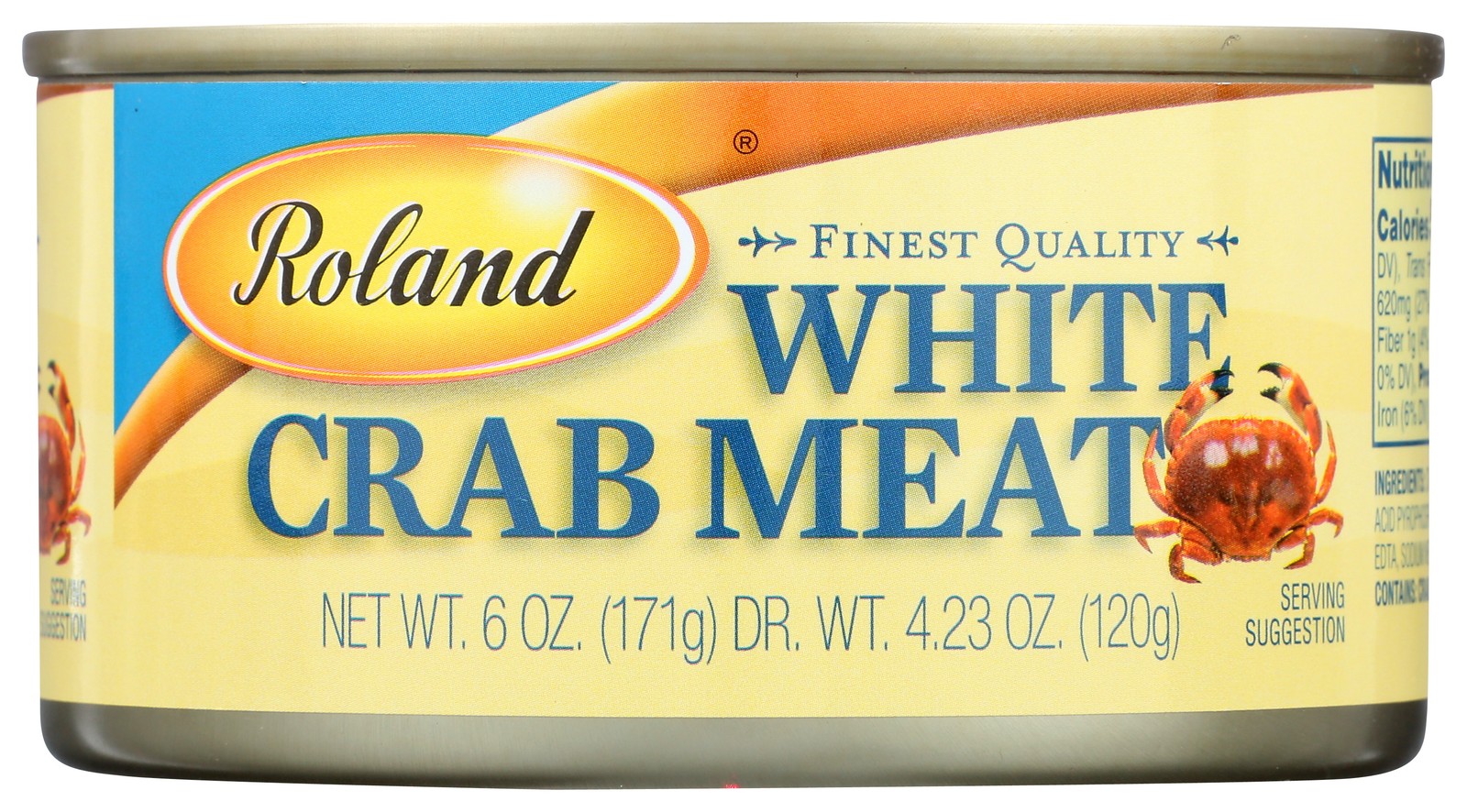 Roland Finest Quality White Crabmeat 6 Oz Can Pasta 1 Pack