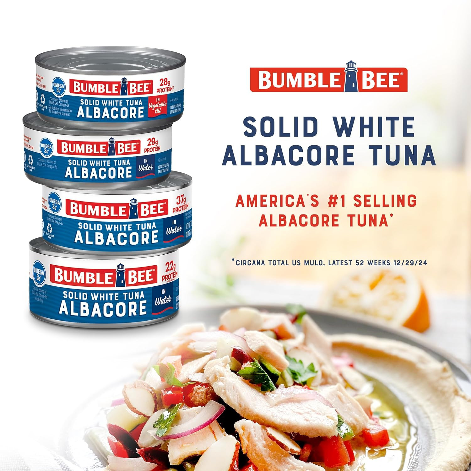 Bumble Bee Solid White Albacore Tuna in Water, 5 Oz Can (Pack of 8) – Wild Caugh