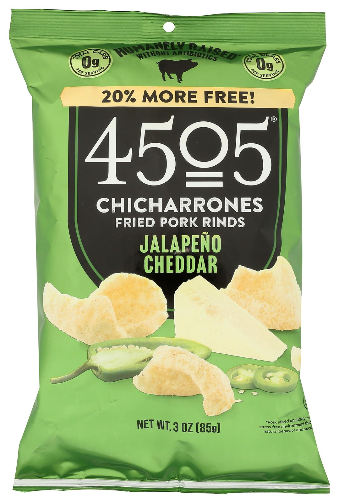 4505 Jalapeno Cheddar Seasoned Chicharrones, Fried Pork Rinds – Jalapeno Ched…
