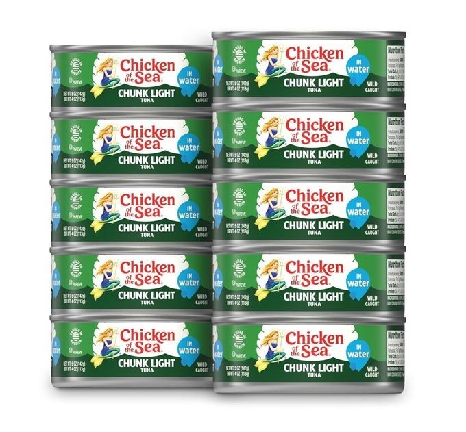 Chicken of the Sea Wild Caught Chunk Light Tuna, 5 Ounce Cans, 10-Count – High
