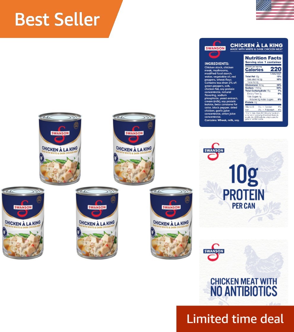 Savory Swanson Canned Chicken a la King, 10.5 OZ Cans – Quick Protein Meal Pack