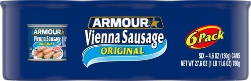 Star Vienna Sausage, Original Flavor, Canned Sausage, 4.6 oz (Pack of 6)