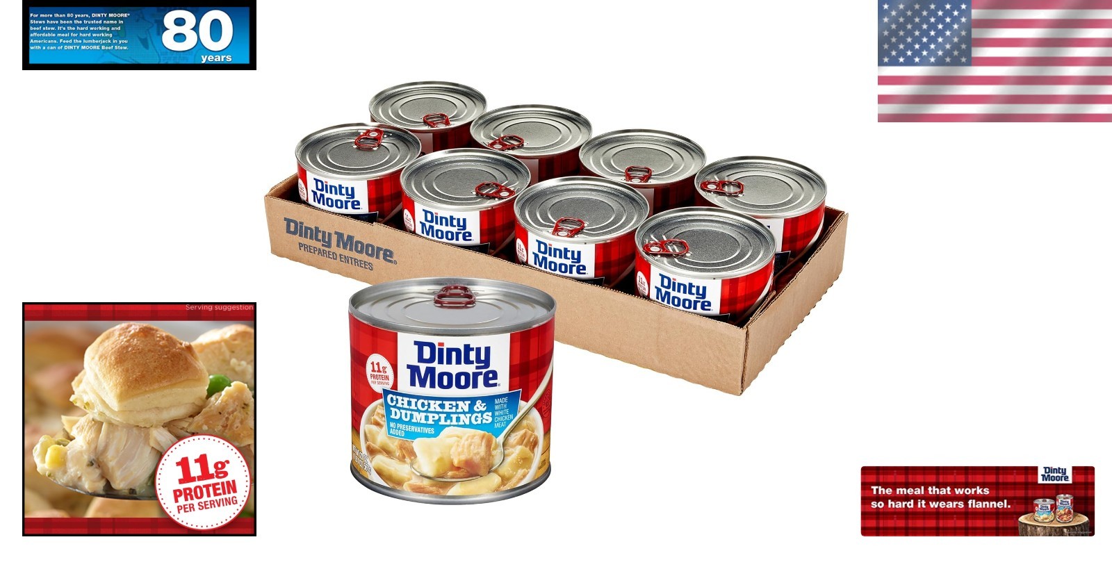 Pack of 8 Chicken & Dumpling Cans, 20 Oz – Nutritious & Preservative-Free