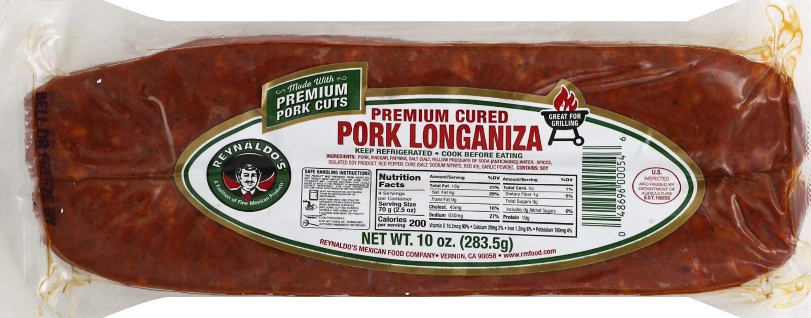 Reynaldo’s Pork Longaniza 10 Oz (4 Pack)