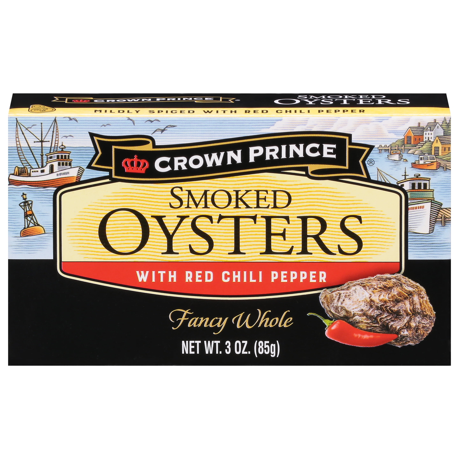 (3 Pack) Smoked Oysters with Red Chili Pepper, 3 Oz Can