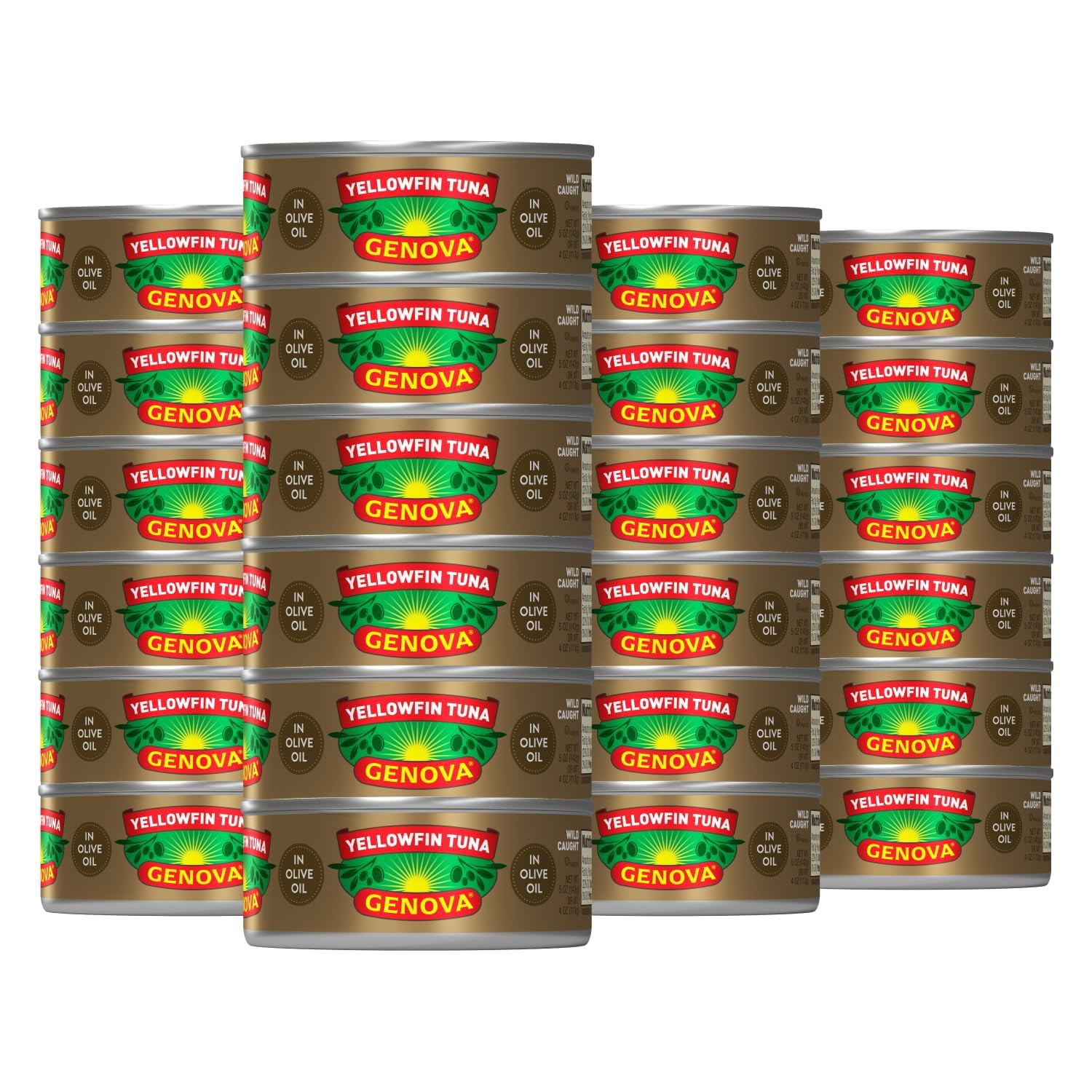 Premium Yellowfin Tuna in Olive Oil, 5 Ounce Cans (Pack of 24), Wild Caught Cann