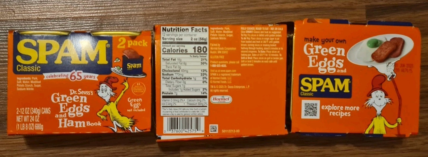 Lot Of 3 Green Eggs And SPAM 2 Packs LIMITED EDITION